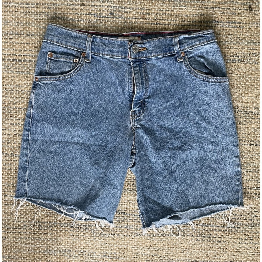 Vintage Levis 550 Cut Off Shorts Women's 10S Blue Denim Jorts Distressed